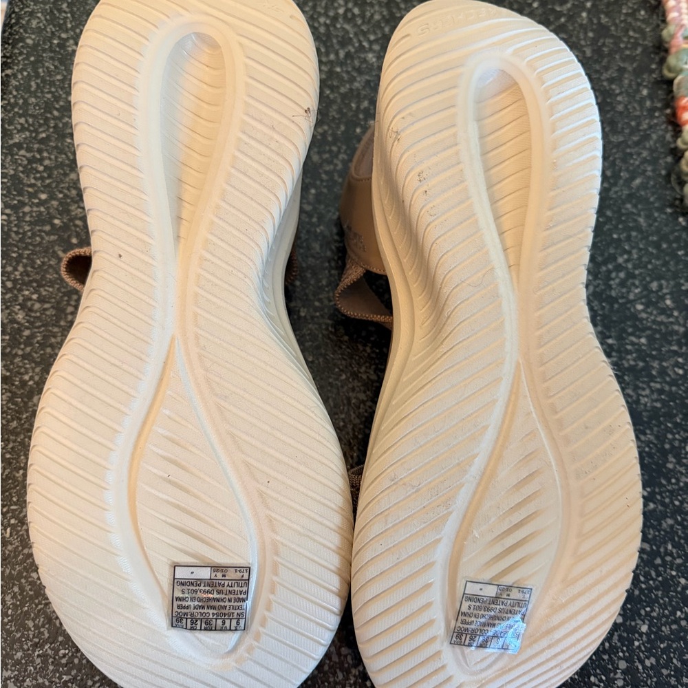 Skechers Women's Taupe Knit Slingback Sandals - Picture 2 of 2